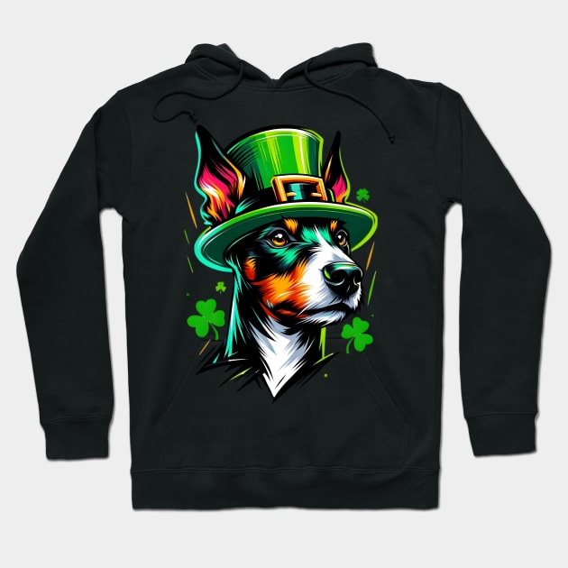 Manchester Terrier Celebrating Saint Patrick's Day Hoodie by ArtRUs